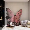 Decoración de ventana de exhibición de flores artificiales de mariposa gigante, soporte de mariposa floral, flor decorativa para accesorios de fotos y exhibición