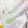 Luvas de Lavar Louça de Cozinha Tarefas Domésticas Elásticas Impermeáveis Látex Domésticas Resistentes ao Desgaste Antiderrapantes Lavar Longas Atacado Espessas Resistentes ao Desgaste