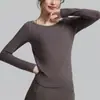 Tops de Yoga de Manga Larga para Otoño e Invierno, Ropa Suave y Moderada para Correr al Aire Libre y Fitness, Tops Deportivos para Yoga Pilates