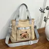 Versão Coreana de Bolsa de Ombro Casual Simples de Capivara Fofa para Meninas Bolsa Transversal de Grande Capacidade com Desenho de Capivara para Aulas