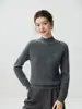 Suéter de cachemira para bebé para mujer, nuevo estilo otoño e invierno, cuello medio alto engrosado, diseño de punto trenzado, elegante y adelgazante, perfecto como capa base
