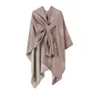 Xale Feminino Europeu e Americano Retrô Elegante Romântico Padrão de Rosa Manto com Design de Nicho Xale com Tira Diagonal