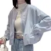 Chaqueta Corta Sencilla de Cuello Redondo Color Sólido Estilo Coreano para Mujer 2026 Primavera Nueva Casual Holgada Versátil Petite Chaqueta de Moda