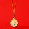 Collar colgante con brújula de aleación de estilo étnico chino, accesorio de metal para decoración para hombres y mujeres, con un toque de alta gama