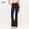 Pantalones de Deporte de Pierna Ancha sin Costuras Incómodas, Estilo Trasero de Durazno, Sensación de Piel Desnuda, Cintura Alta, Adelgazantes, Levantamiento de Glúteos, Micro-Acampanados, Pantalones de Yoga