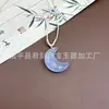 Pingente Estrela e Lua de Pedra Olho de Gato Estilo Fada Fofa, Pingente de Pedra Olho de Gato e Jade Pêssego Estilo Nicho, Popular em Áreas Turísticas