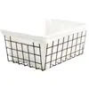 Cesta de Armazenamento de Ferro Estilo Japonês Cesta de Armazenamento de Lanches para Cozinha Cesta de Brinquedos para Mesa Quadro de Armazenamento de Máscaras para Banheiro Cosméticos