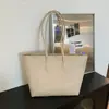 Bolsa Tote Fashionável Grande Capacidade Estilo Coreano 2026 Nova Bolsa de Ombro Cor Sólida Retrô para Trabalho e Deslocamento Bolsa Feminina Estilo Minimalista