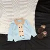 Chamarra suéter estilo coreano, elegante, para niños, con bloques de color retro y cuello polo, pantalones casuales versátiles de pierna recta con borde enrollado para otoño