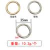 Hebilla de anillo de resorte de aleación de zinc con acabado brillante que conserva el color, llavero de anillo abierto, bolsa, cinta, hebilla redonda para colgar