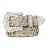 Cinto de Strass para Homens e Mulheres com Fivela de Pino de Rebite, Cinto de Calça Versátil de Estilo Urbano Único, Disponível para Atacado com Design Brilhante de Strass