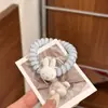 Ins Jelly Sakura Fresco Anillo para el Cabello de Hilo Telefónico Cuerda Dulce Suave Germinante Cuerda para el Cabello Sin Marca de Niña Accesorios para el Cabello de Primavera para Mujeres