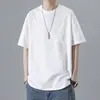 Camiseta de manga curta Marca de moda japonesa camiseta de manga curta masculina verão alta rua americana bonito Pura Pesada casual ombro caído meia manga