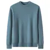 Suéter 100% Cachemir Puro Otoño Invierno Nuevo para Hombre Cuello Redondo Casual Tejido de Punto Holgado Jersey Suéter Cálido