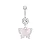 Gabe Europa y Estados Unidos transfronterizo nuevo circonita forma de corazón perforación anillo umbilical moda hermoso mariposa acero inoxidable anillo de ombligo