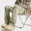 Jeans Rasgados Amarillos de Barro Hip-Hop Americano para Hombre Primavera y Otoño Calle Alta Pierna Recta Frescos Holgados Tendencia Ambiente Pantalones