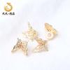 Cuentas de mariposa con incrustaciones de diamantes que conservan el color, envueltas en oro de 14K, pulsera de cuentas de perlas y cristal hecha a mano para manualidades, cuentas sueltas, accesorios decorativos