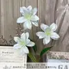 Ramo falso de simulación de color blanco terminado con flores de seda artificial para boda, fila de flores de plástico, arreglo de boda de alta calidad