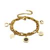 Pulsera de acero de titanio de moda estilo coreano, cadena de doble capa, lujo ligero, simple, elegante, números romanos, pulsera de lujo de alta calidad para mujer