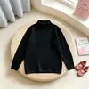 Ropa interior térmica de cuello medio para niños para otoño e invierno, top de otoño de una sola pieza para niños, camiseta interior para bebés y niños mayores