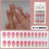 24 piezas transfronterizas, uñas con degradado de color rosa melocotón y almendra, uñas puntiagudas europeas y americanas, parche de uñas francés simple, comercio exterior exclusivo