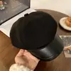 Chapéu Oitavado Vintage para Mulheres, Chapéu Pequeno Afina-Rosto para Outono e Inverno, Quente e Estiloso, Boina Artística Bico de Pato Chapéu de Pintor