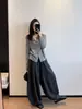 Cardigan Yinhe STUDIO de Lã Merino Superfina Macio e Fofo Estilo Preguiçoso Manga Longa Gola Redonda Tricô Curto Feminino Outono