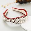 Diadema Nueva de Perlas y Pedrería para Mujer, Elegante Retro, Tocado de Alta Gama Incrustado con Diamantes, para Lavarse la Cara, Accesorios para el Cabello Barrocos Antideslizantes