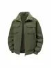 Chaqueta de algodón para hombre con forro polar, engrosada para trabajo, abrigo cálido de invierno con cuello de solapa, chaqueta casual de moda 356