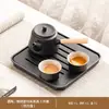 Conjunto de Chá Kung Fu de Cerâmica Preta Pequeno para Uso Doméstico, Bule e Xícara de Chá Cerâmicos para Uma Pessoa para Beber Individualmente em Hotel ou Dormitório