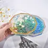 Molde de Plato de Resina de Amapola con Tira Multilado, Bandeja de Gota de Rocío, Plato, Forma de Corazón, Patrón de Agua, Caja de Almacenamiento, Molde de Silicona