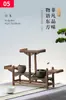 Estante para Tazas de Té de Madera Maciza J Estante Bogu Estilo Chinoiserie Caja de Almacenamiento Estante de Almacenamiento de Mesa Tetera de Té Pu'Er Alrededor de la Estufa Preparación de Té Juego de Té con B