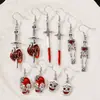 Pendientes Creativos Retro Calavera Rubí Mano Corazón Ins Personalizados Exagerados Góticos Oscuros Joyería Pendientes Accesorios