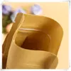 Bolsa de Sellado de Ocho Lados, Bolsa para Empaque de Carne Seca, Bolsa Kraft Auto-soportante con Cierre Zip, Bolsa para Alimentos con Ventana, Bolsa de Papel Kraft, Personalizado