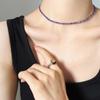 Cadena de moda elegante de lujo ligero de alta calidad con circonitas transparentes de acero de titanio, collar y pulsera, joyería para traje.