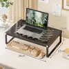 Suporte para laptop, organizador de teclado de mesa multifuncional, prateleira de armazenamento em níveis para itens pequenos, organizador de mesa para estações de trabalho de escritório