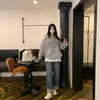 Sudadera Fina Nueva 2025 para Mujer Estilo Coreano Holgada Casual Ins Cuello Redondo Top Versátil Forrada de Polar Engrosada Ropa de Otoño y Primavera