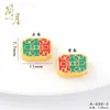 Nuevas Cuentas Espaciadoras con Agujero Pasante para Pulsera DIY Auspiciosas de Esmalte Dorado Arena Conserva Color Estilo Chino Flor de Loto Trébol de Cuatro Hojas