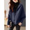 Cárdigan Chaqueta de Punto para Mujer en Otoño e Invierno, Moda con Botones de Cuerno, Mangas de Murciélago de Gama Alta, Prenda Exterior de Punto Holgada