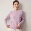 Suéter feminino de cashmere 100% puro, espesso, gola redonda, trançado, um novo estilo da moda e versátil para outono/inverno
