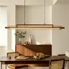 Nuevo candelabro para restaurante, minimalista Bauhaus, lineal, para barra de bar, isla de mesa, arte creativo de vidrio y hierro de diseñador