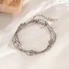 Gorro de Múltiples Capas Largo, Elegante, Ligero y de Lujo, Versátil, Collar de Acero de Titanio para Niñas, Traje de Alta Gama con Estilo Moderno y Genial