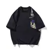Traje de camiseta de manga corta transpirable y cómodo de Hong Kong, nuevo para el verano de 2024, traje de pantalones deportivos casuales para hombre