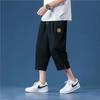 Verão fino algodão e linho Capri Calças masculinas soltas retas Casual Beach Shorts masculinos All-match Trendy Shorts
