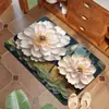 Alfombrilla de suelo 3D Floral de Tierra de Diatomeas Transfronteriza para Baño de Casa, Entrada, Absorbente de Agua, Antideslizante, Secado Rápido