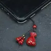 Cadena para teléfono móvil de cinabrio, arena de cristal, llavero con bronceado, corazón, sutra, colgante para bolso, llavero, colgante de la verdad de seis palabras, venta al por mayor