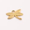 Venta caliente transfronteriza en stock, accesorios de joyería de acero inoxidable, colgante de libélula tridimensional dorado chapado en oro de 18 quilates, accesorios de joyería de bricolaje