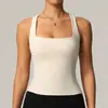 Camiseta de yoga estilo Lulu para mujer, diseño de espalda cruzada, sin costuras y ajustada, adecuada para correr al aire libre y fitness