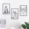 Decoração de parede de metal quadrado moderno e simples, arte de silhueta corporal, linha, decoração de parede para sala de estar