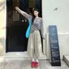 Pantalones Anchos Lavados de Lyocell para Mujer, Nuevo Estilo de Otoño, Adelgazantes, Pantalones Rectos Ajustados, Pantalones Casuales Cortos para Mujer Petite